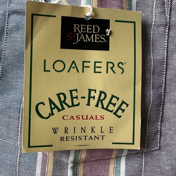 Men's Multicolor Striped Shirt Loafers by‎ Reed StJames Size XL - Picture 3 of 10